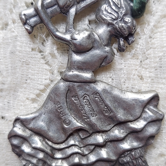 Vintage Ballarina Pewter Pendant 1988 Christmas Necklace or Ornament by Seagull - Picture 4 of 6